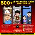 🤩500+ 2D ANIMATION READYMADE 🤣FUNNY🤣 REELS BUNDLE🎁