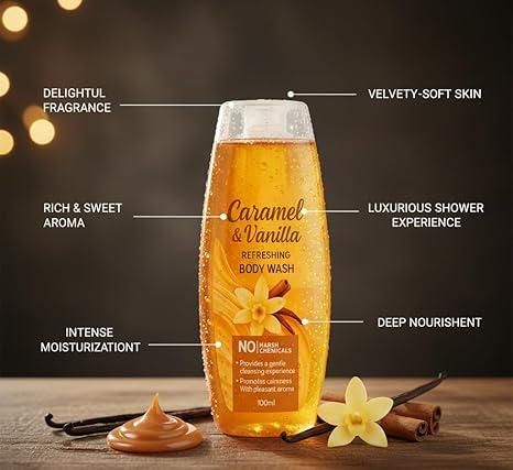 Caramel & Vanilla Body Wash 100gm